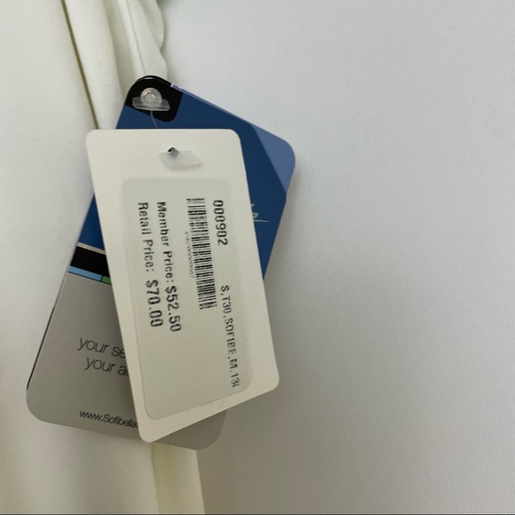 NWT Sofibella White & Green Racerback Tank Top Built In Bra Size Medium. - Picture 2 of 4